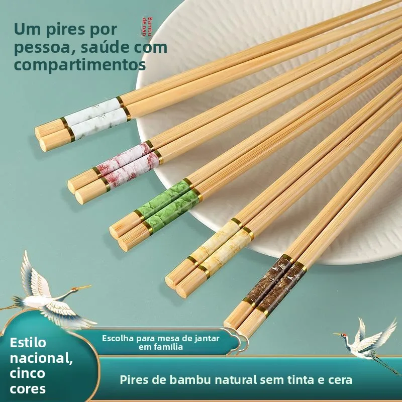 high-end-bamboo-chopsticks-set-for-home-use-anti-mold-anti-slip-individual-chopsticks-color-coded-meal-ready-dining-utensils