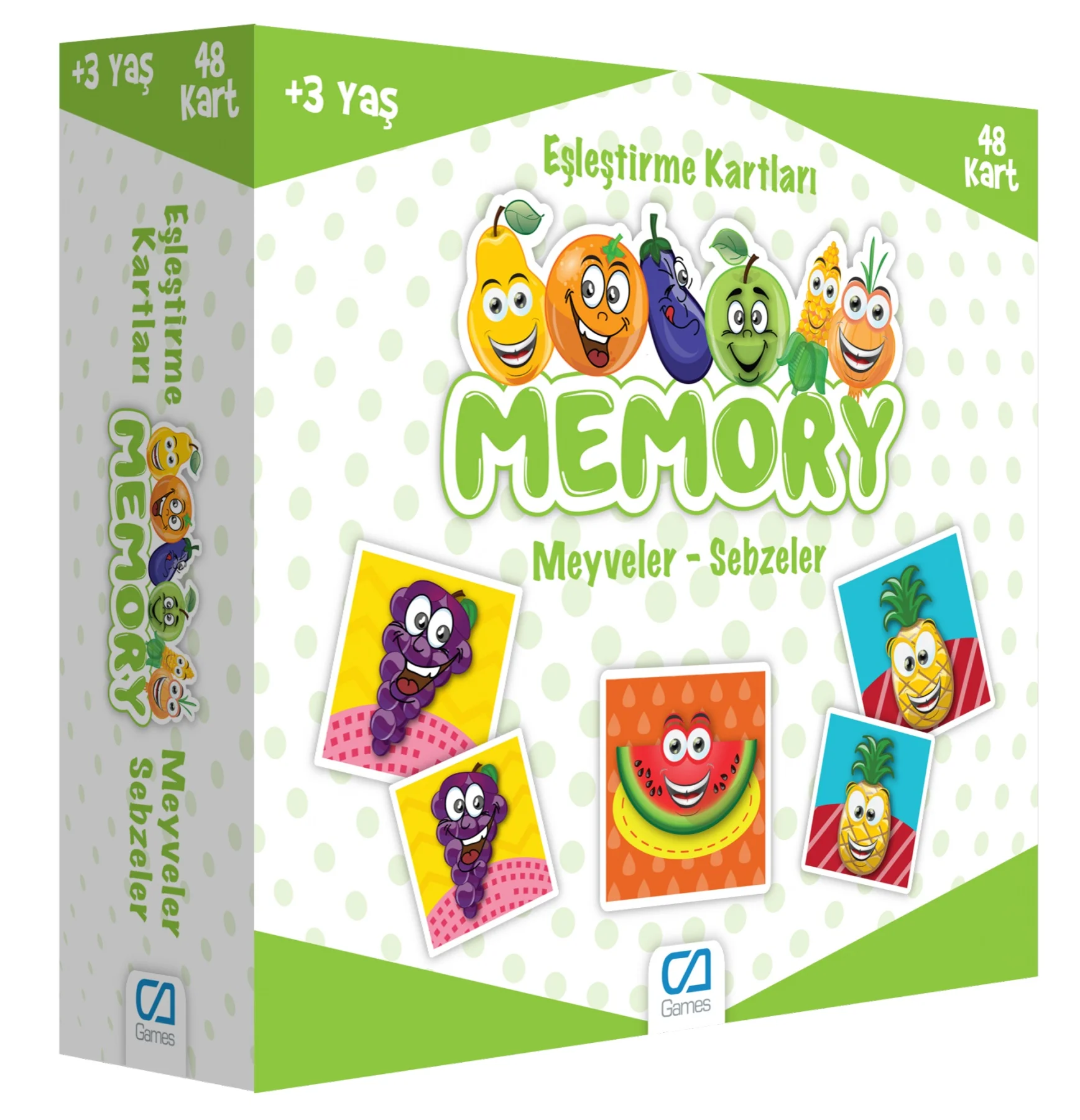 Memory matching cards fruits vegetables