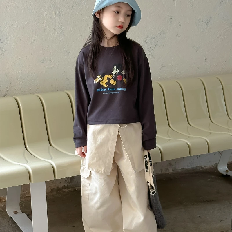 Girl Pants 2024 Autumn New Korean Style Leisure Fart Curtain Tooling  Trendy Fried Chicken Versatile Fashion