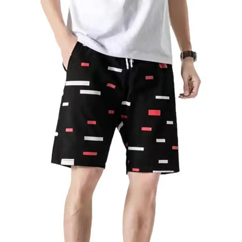 

Шорты мужские прямые с широкими штанинами, Брендовые спортивные хлопковые с эластичным поясом, с кулиской, дизайнерские до щиколотки, с принтом, летние