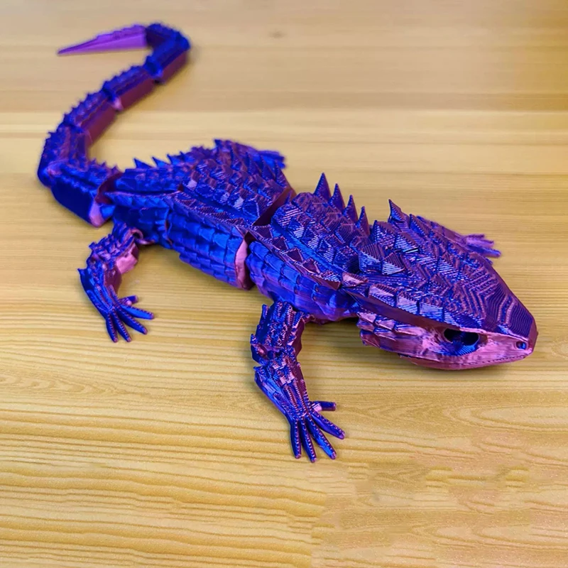 3D Printed Lizard Full Body Joints Movable Home Tabletop Ornaments Creative Crawling Pet Hand Puppet Free Shape Movable Toys