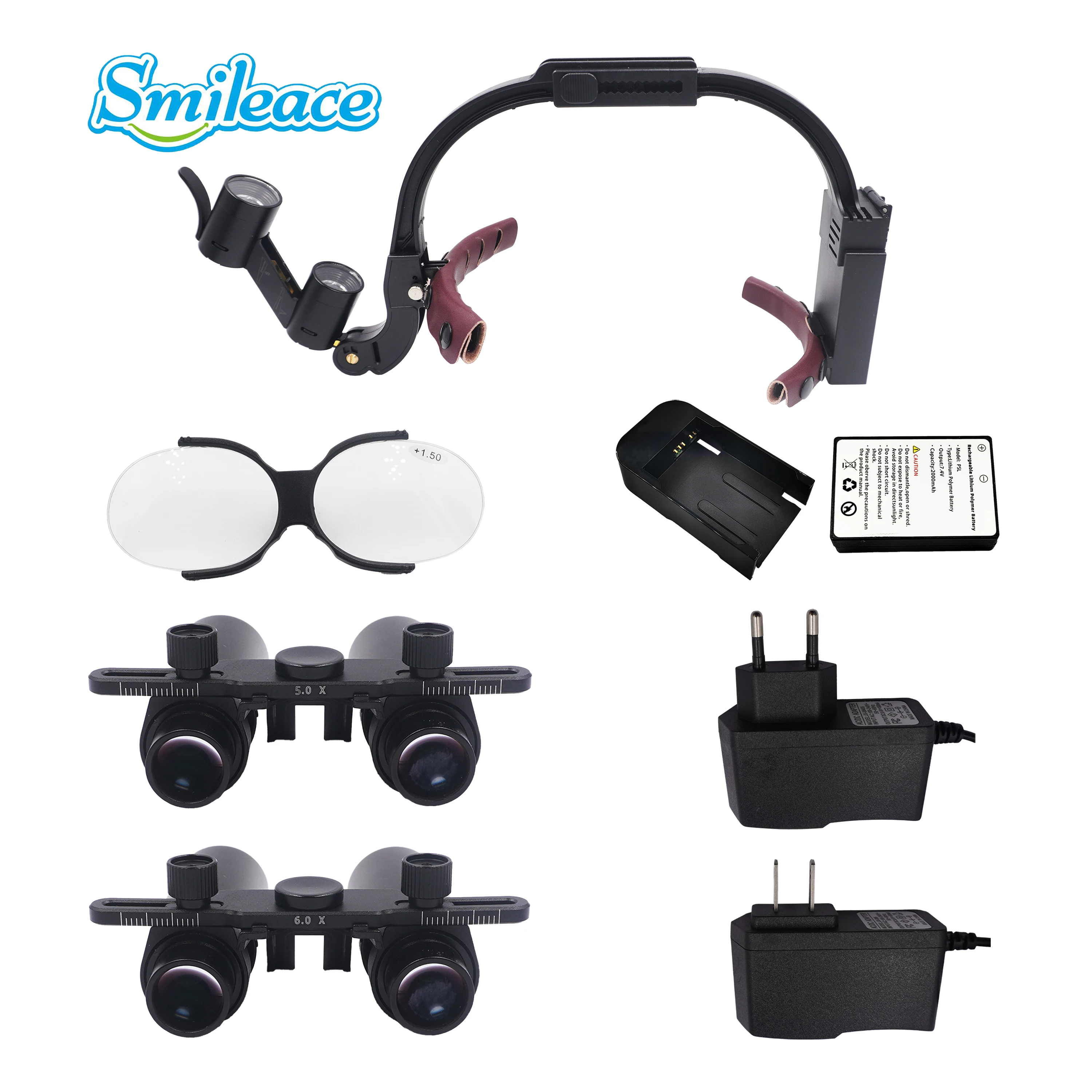 Binocular Dental Loupes Wireless LED Dental Headlight Lamp Rechargeable Headlamp Surgical Luxury Magnifying Glasses for Dentists