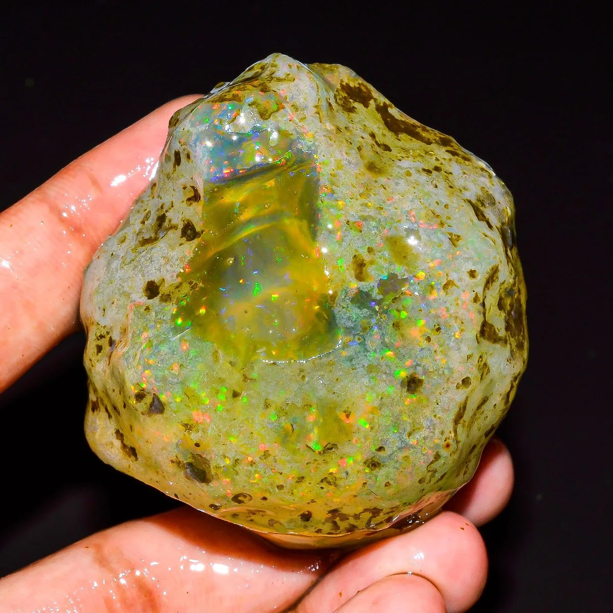AAA+ 25-80CT Ethiopian Welo Opal Rough Play Of Color Fire Gemstone Loose Stone Randomly Selected One