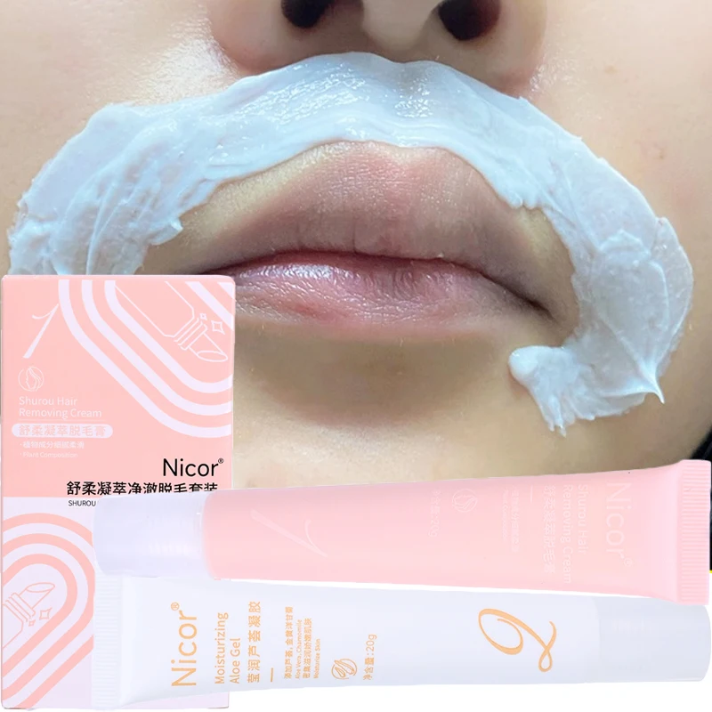 

Painless Lip Hair Remover Cream Men Women Effective Gentle Facial Depilation Hair Removing Long-lasting Soothing Skin Care Kit