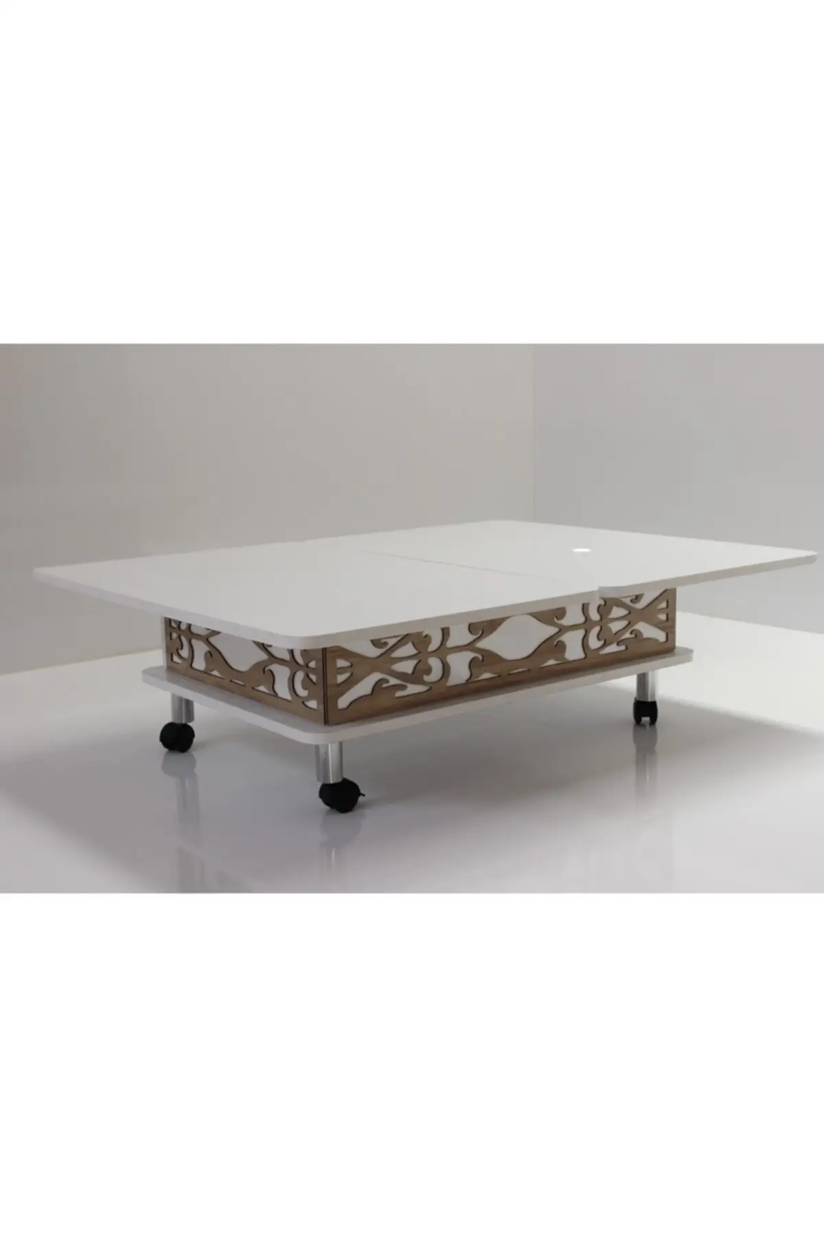 DOLBOVI Smart Magic Coffee Table 3 Kadameli Wheels White Coffee Table