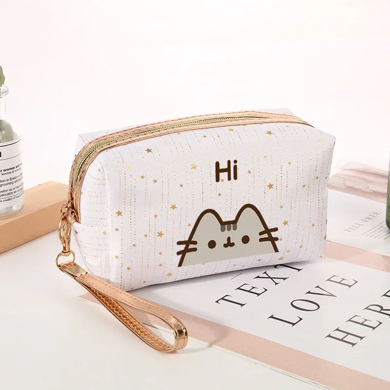 Pusheen Cosmetic Bag Women Makeup Tools Storage Pouch Large Capacity Square Clutch Bags Girls Travel Packaging Toiletry Bag Gift