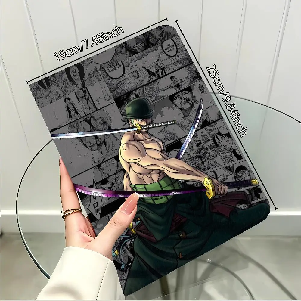 One Pieces Cartoon With Pencil Holder Case for Apple iPad 10th 7/8/9th Air 11 13 M4 M3 M2 A16 2026 Pro11 13 Air 4/5/6th