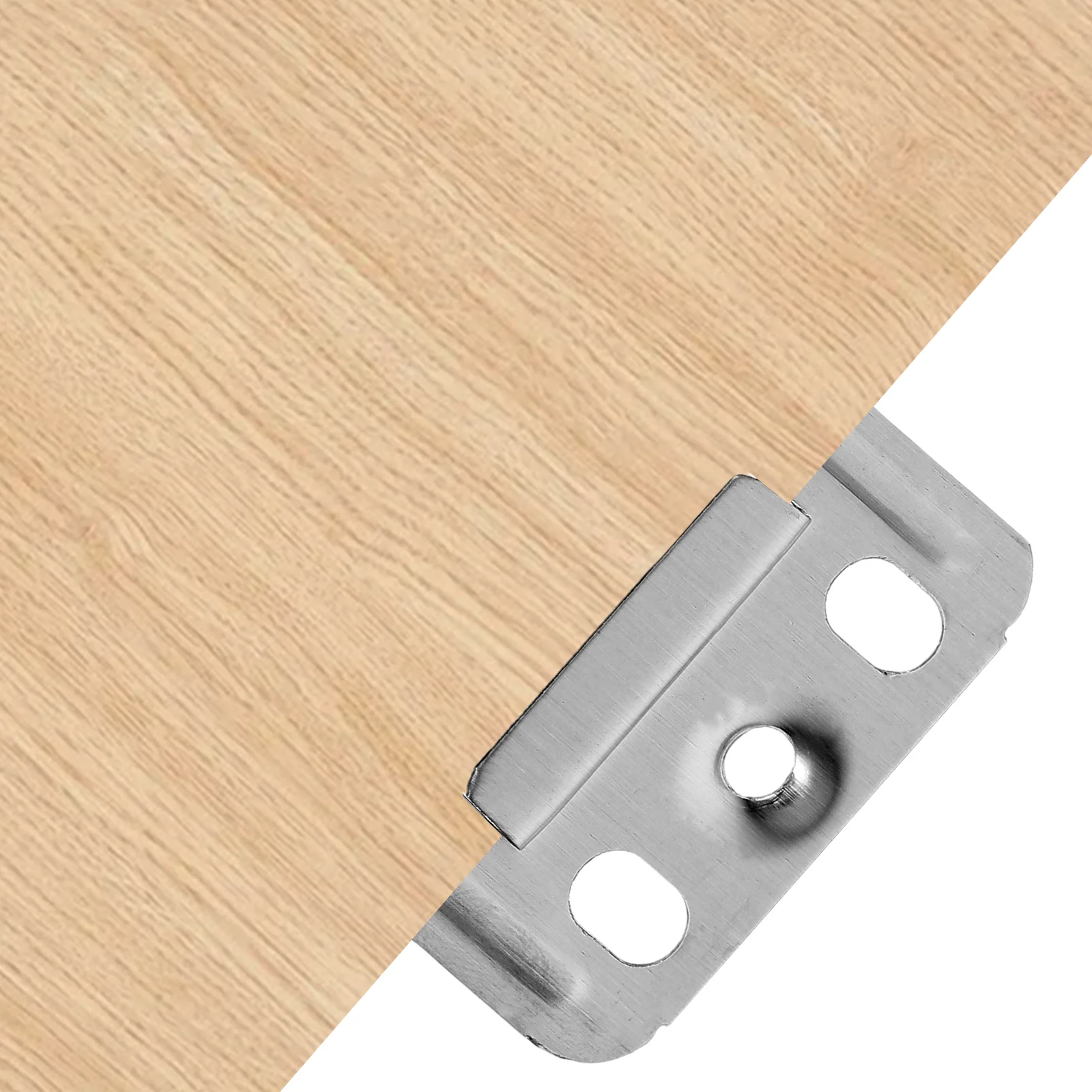 100 Pcs Hinges Bamboo Fiber Board Stainless Steel Wall Panel Clamp for Integrated Fiberboard Buckle Furniture Silver Baby