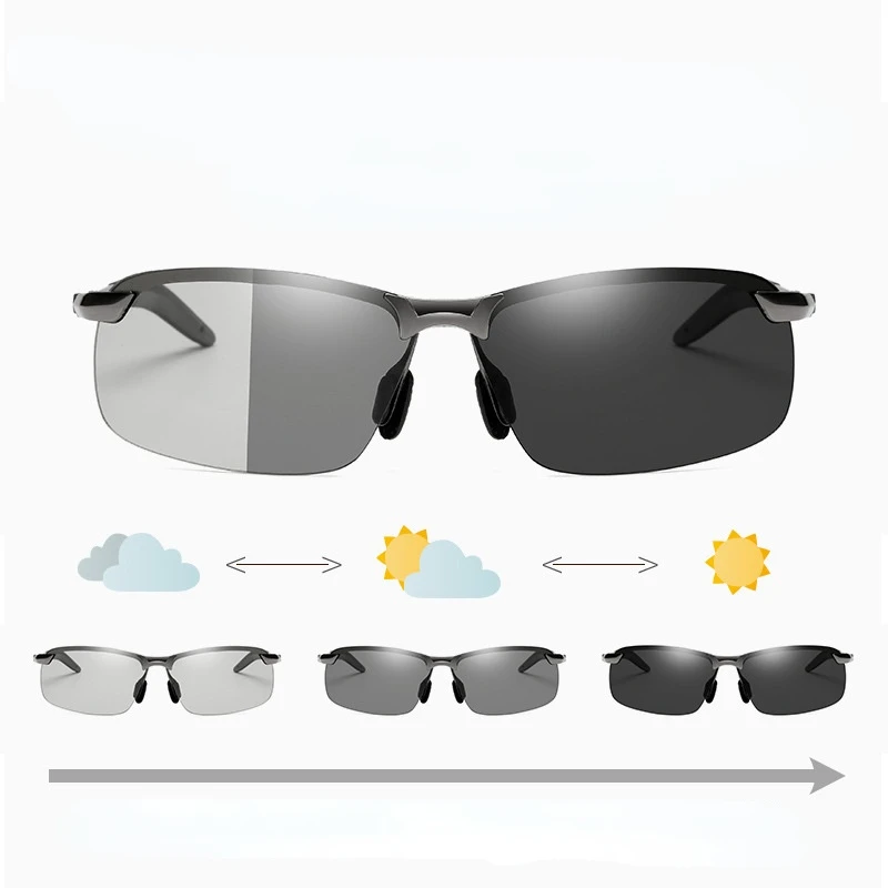 Male color color polarized sunglasses men driving a chameleon glasses sunglasses glasses depending on day and night driver