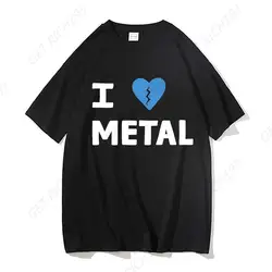 Best Famous Elliott Smith I Love Metal Same Style Graphic Print T-Shirts Men Women Vintage Oversized Tshirt Men'S Cotton T-Shirt
