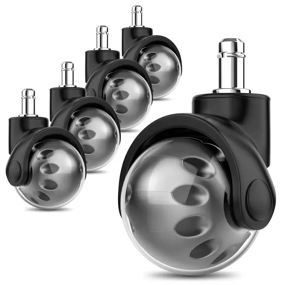 5-Pack 2 Inch Quiet Office Chair Wheels - Heavy Duty Universal Casters for Smooth Gliding
