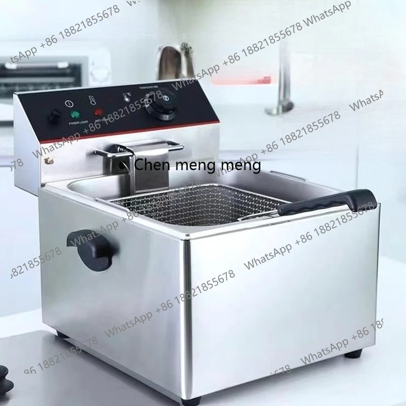 

Desktop Single Cylinder Single Screen Electric Fryer French Fries Fried Chicken Thickened Stainless Steel Small Fryer