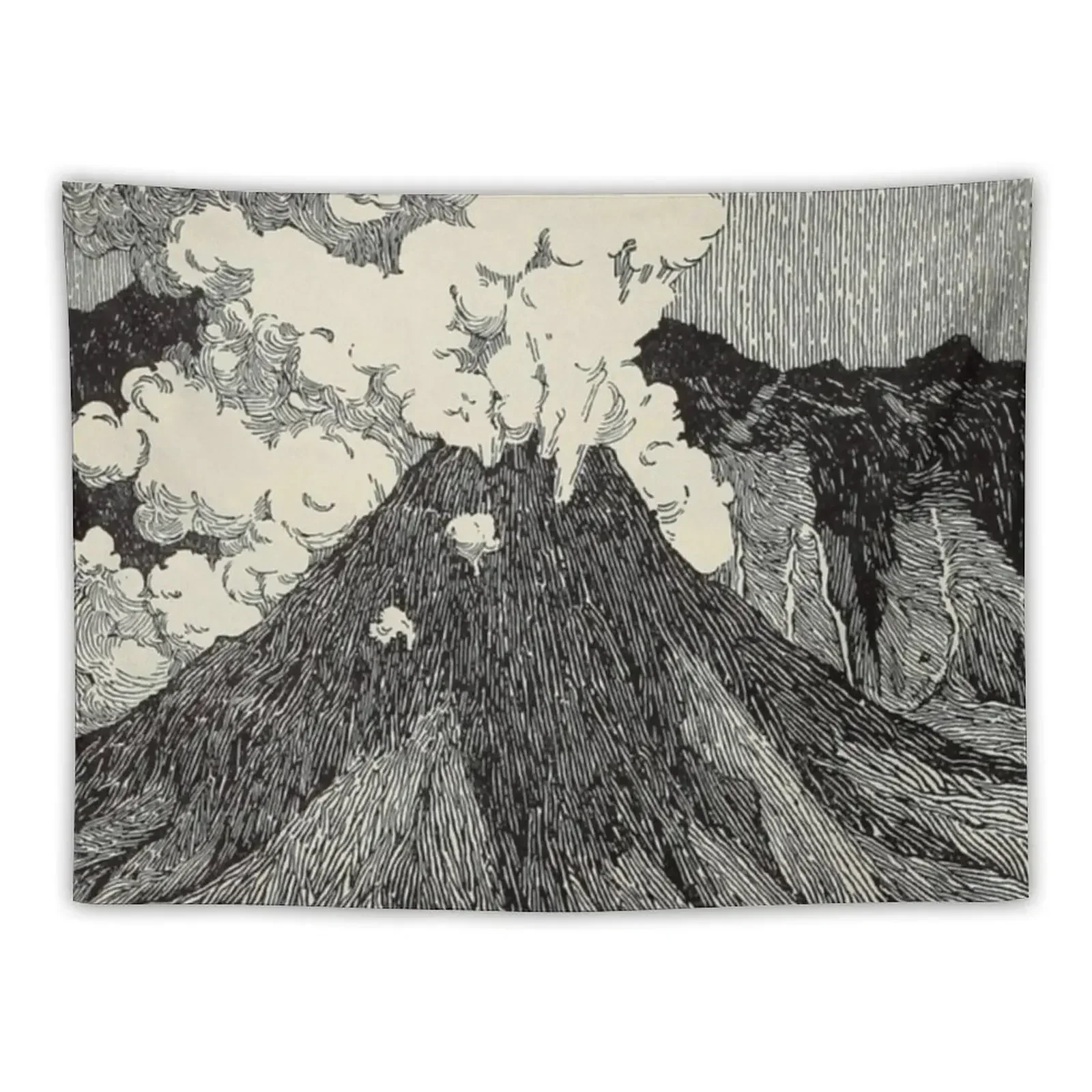 Naturalist Volcano Tapestry Cute Decor Decoration Wall Tapestry