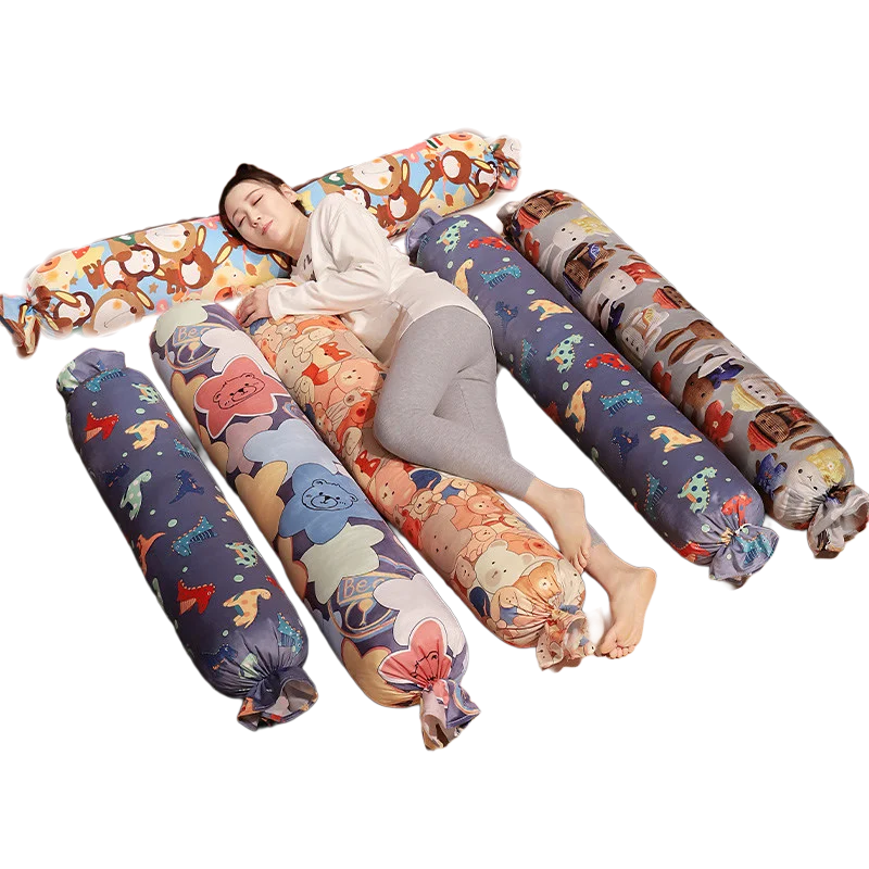 

75/120/150cm Cylindrical Cartoon Images Long Pillow PP Cotton Stuffed Sleeping Friend Bolster Companion Gift
