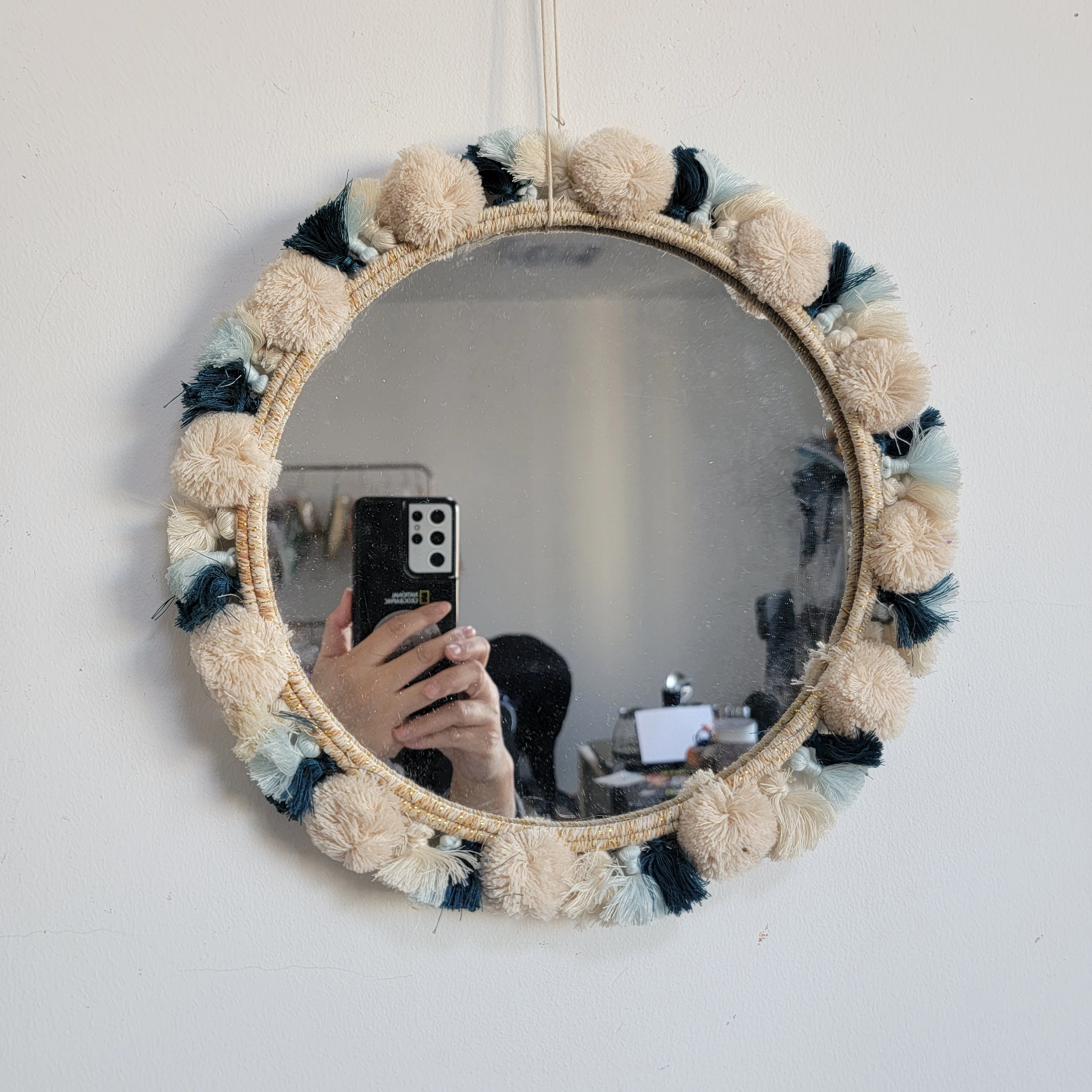 decorative mirror POMPOM MIRROR KID ROOM DECORATION