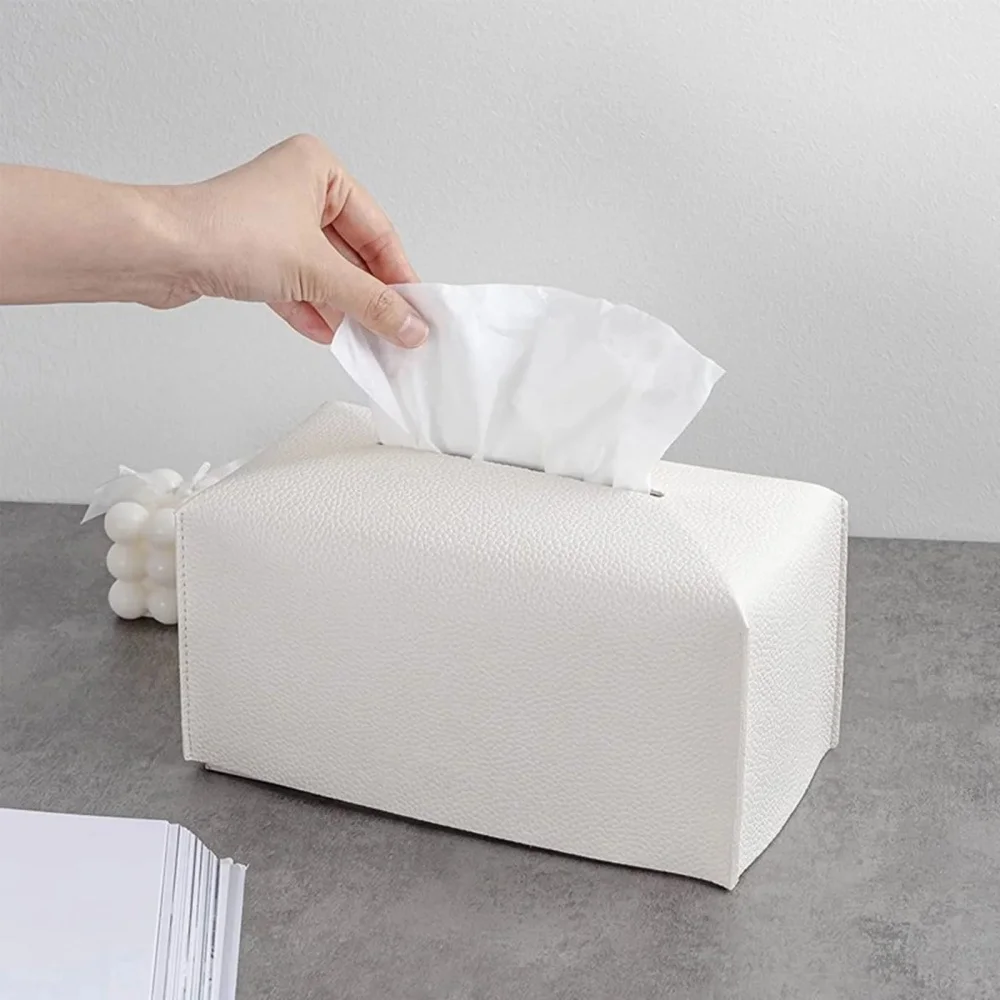 1 Stück Auto-Taschentuchbox aus PU-Material im Modernen Stil Taschentuchhalter/Organizer für Zuhause Büro Bad Schlafzimmer Neue Taschentuchbox