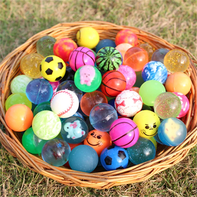 Rubber Bouncy Balls Kids Toys For Vending Machines Mixed Pattern Balle Rebondissante 32MM Party Favors Birthday Gifts