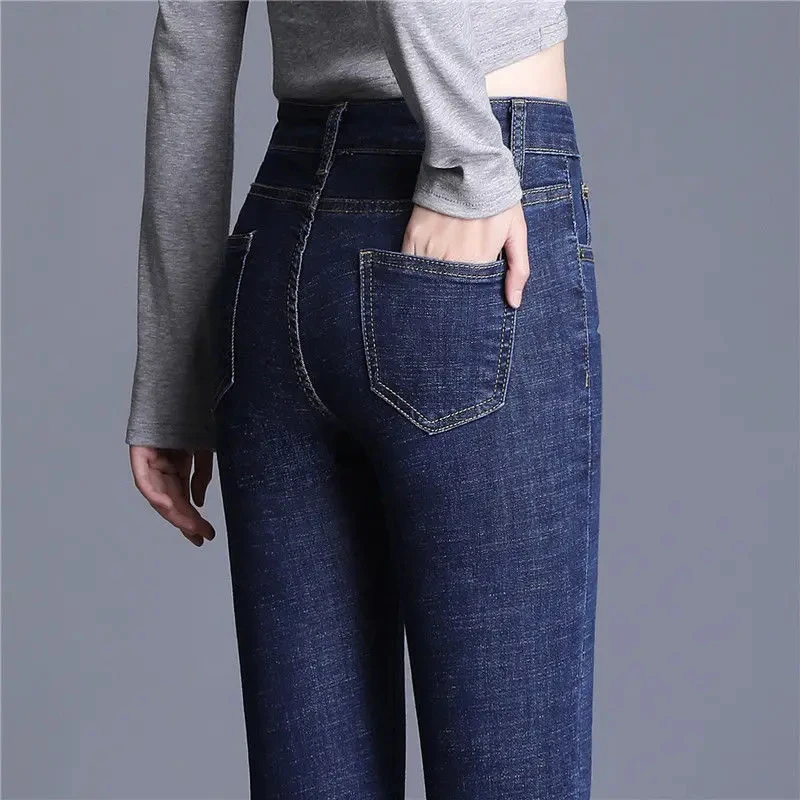 Jeans crayon stretch en coton pour femmes et filles, décontracté, grande taille, résilience, mode printemps et automne, nouveau, marque 600