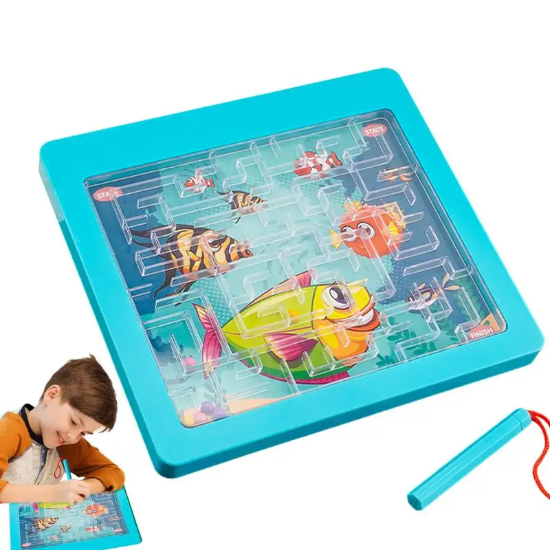 Children's Boys And Girls Maze Board Toy Parent-child Interactive Handheld Magnet Rolling Ball Puzzle Toy Tabletop Game