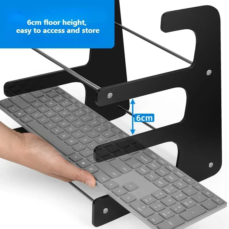 

3 Tiers Display Keyboard Holder Transparent Acrylic Keyboard Stand Computer Mechanical Keyboard Rack Storage Detachable Holder