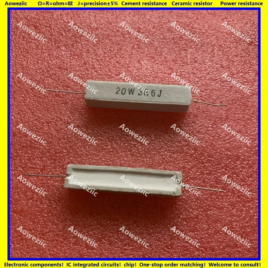 

10Pcs RX27 Horizontal cement resistor 20W 3.6 ohm 20W 3.6R 3.6RJ 20W3R6J Ceramic Resistance precision 5% Power resistance