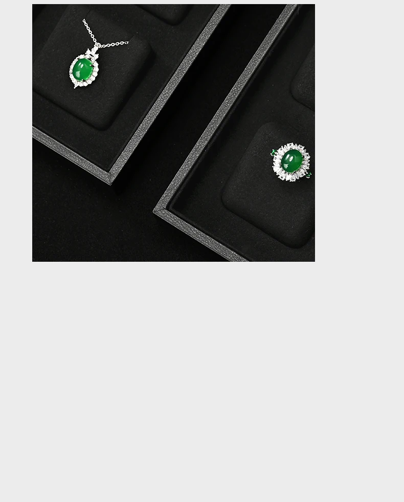 Oirlv Schmuck-Organizer mit 12 Fächern, Off-White, Grau, Schwarz, Schmuckablage für Ringe, Ohrringe, Halsketten, Anhänger, Samt-Box – Detail 5