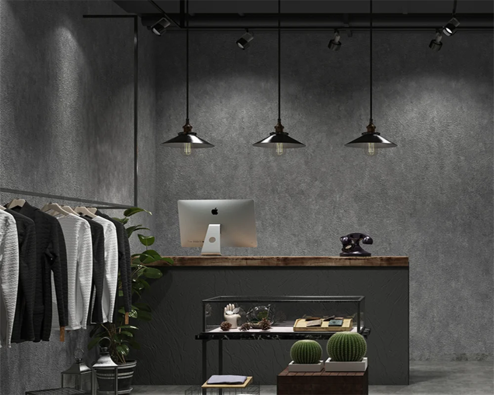 beibehang Vintage papel de parede cement gray industrial wallpaper black bedroom living room background wall paper