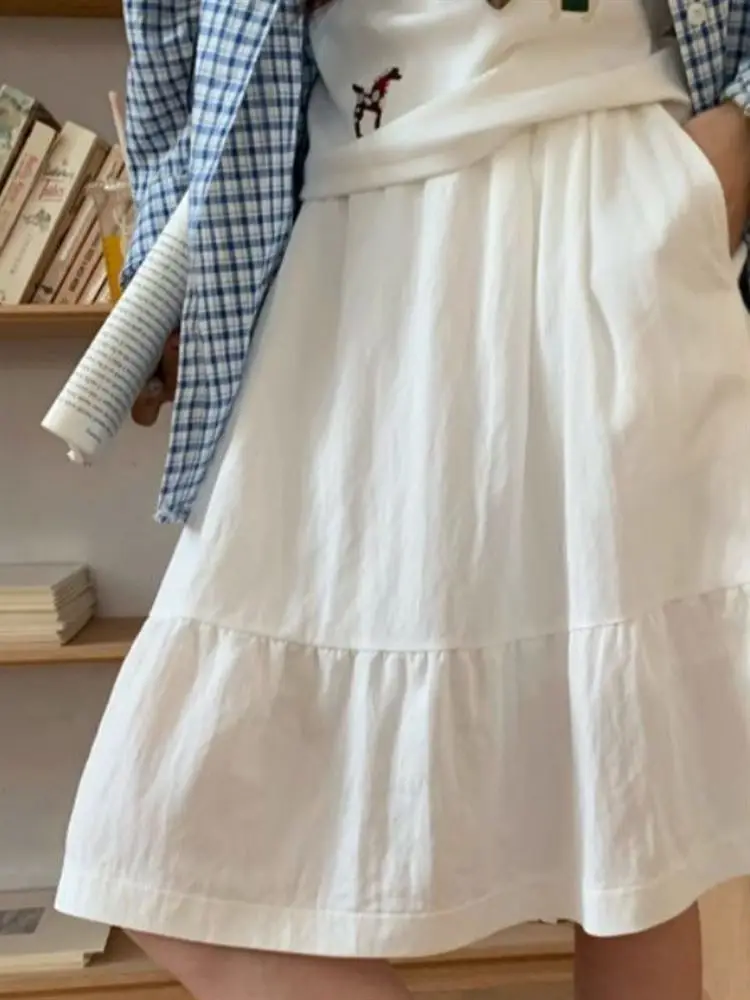 

High Waist A-Line Skirt Japanese Sle Women's Spring Summer 2025 New Advanced College Sle f Skirt