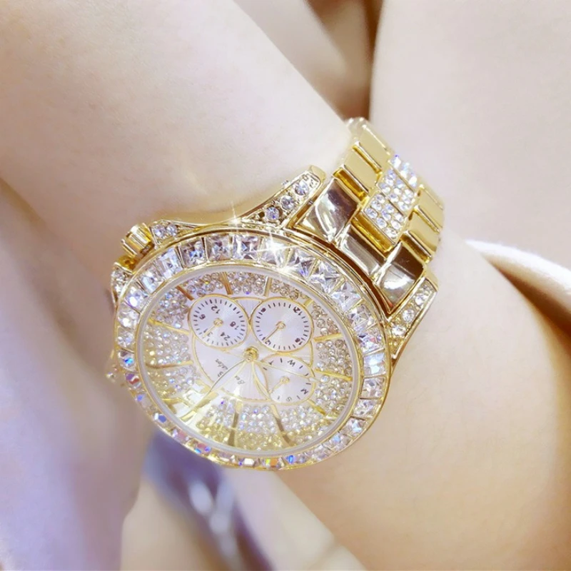 Luxury Ladies Watch Fashion Diamond Women Dress Wrist Watches Stainless Steel Montres pour femmes Crystal Women Dress Wristwatch