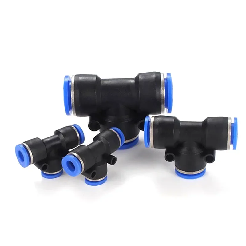 Pneumatic Fitting PE PEG 4-16mm Plastic Quick Connector 3 Way Tee Reducing Joint For Air Compressor Industrial Automation
