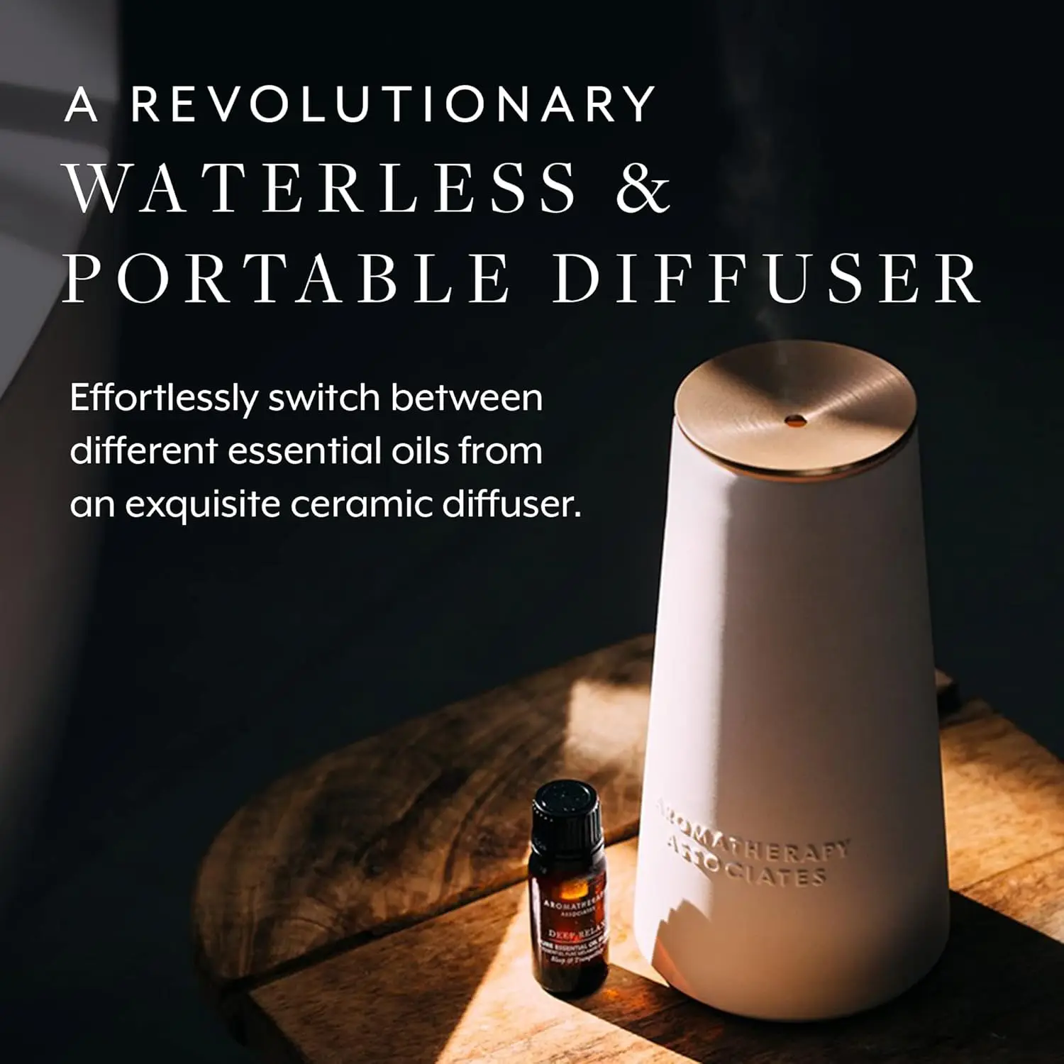 Aromatherapy Associates Atomizer and Deep Relax Essential Oil (.33 fl oz) Collection. Waterless, Portable Essential Oil Diffuser