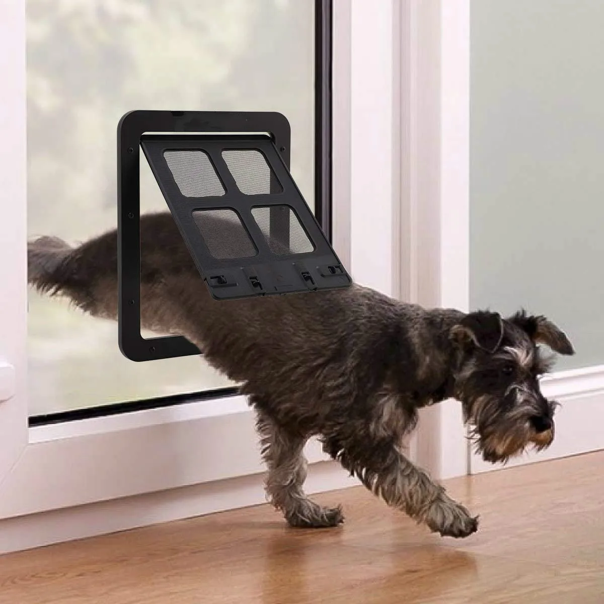 Pet Mosquito Screen Door Dog Fence Home Automatic Flap Cat Gate Dog Flap Door Foldable Attached Front Door Dog Gate House Window