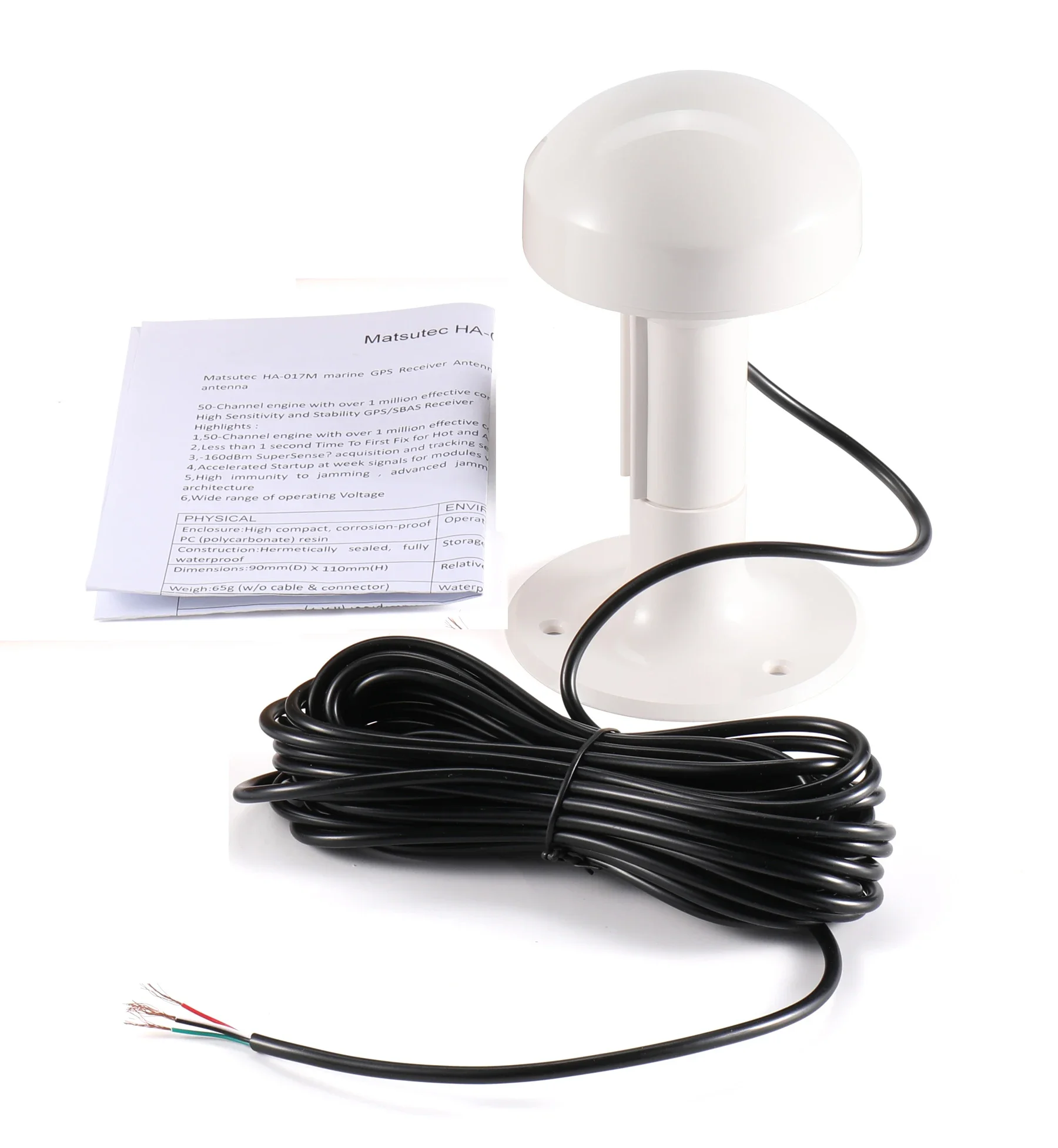 Matsutec HA-017M marine GPS Receiver Antenna  with NMEA0183 RS232 output nmea 0183 gps antenna with Marine VHF Antenna Mounts