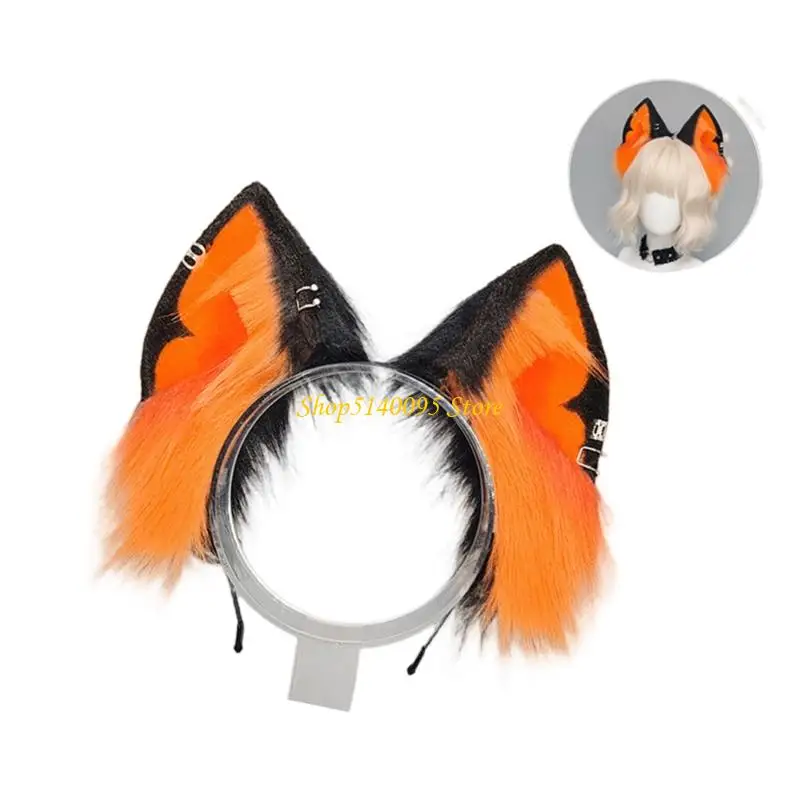 DXAE – bandeau d'oreille en peluche pour femmes filles, cerceau d'oreille pliable pour jeux rôle animés accessoires