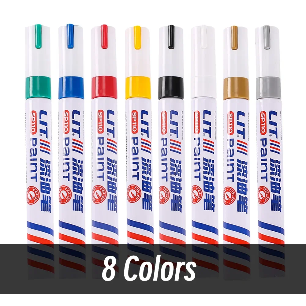3mm 10 p Kleurrijke 8 Kleuren Permanente Verf Marker Waterdichte Witte Markers band loopvlak rubber stof Verf metalen Verf Marker Pennen