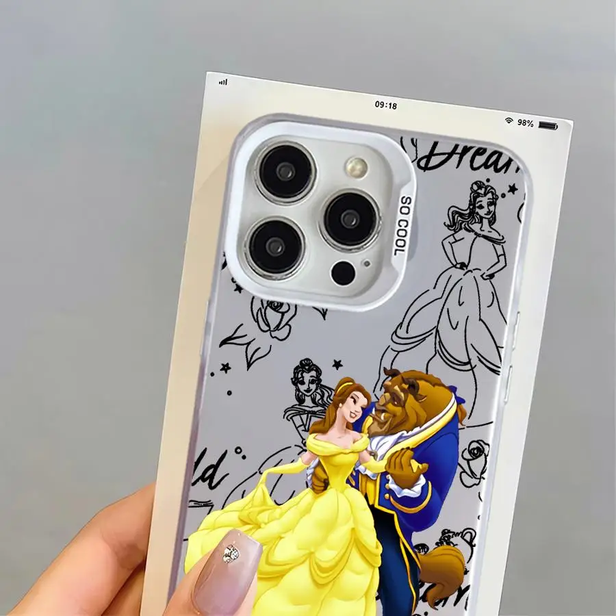 귀여운 미녀와 야수 삼성 갤럭시 S25 S24 S23 S22 S21 S20 노트20 FE 울트라 엣지 플러스 4G 5G 무광 후면 커버 폰 케이스