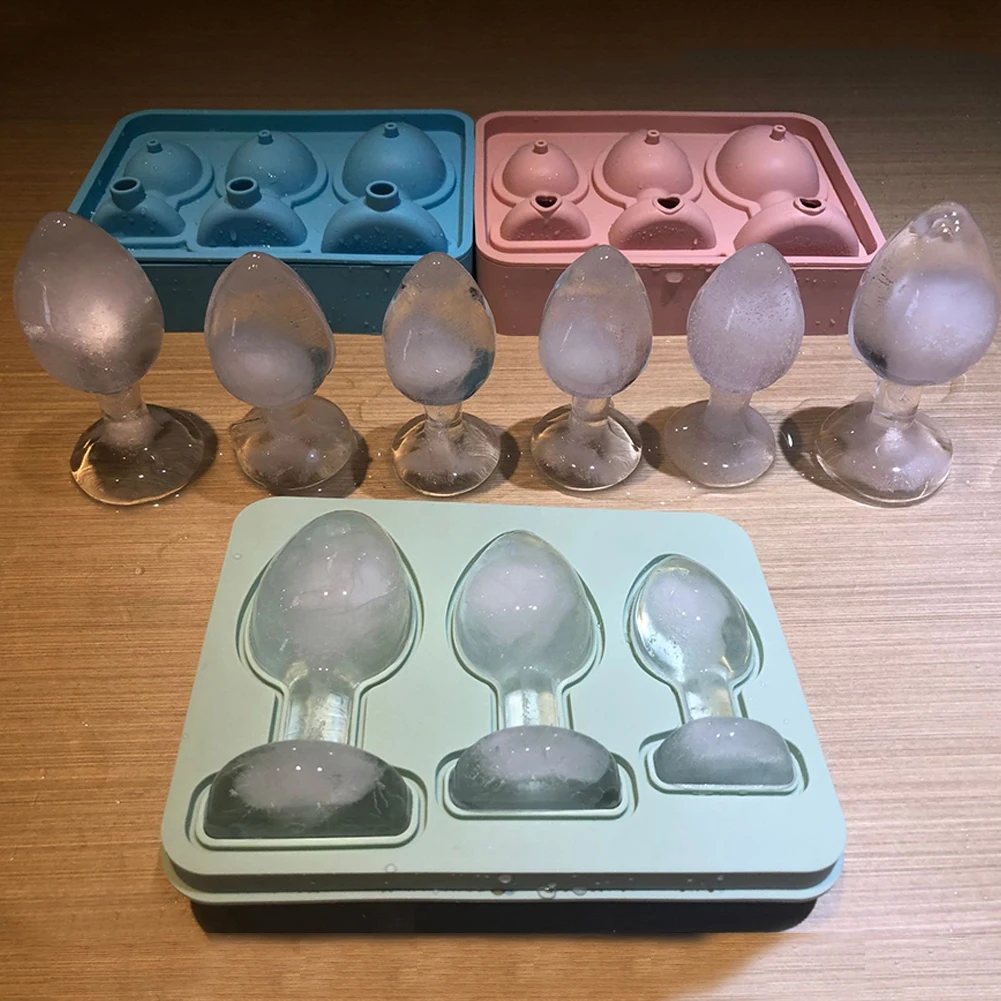 Silicone Prank Ice Cube Mold Fun Shape Novelty Butt Plug Shaped Ice Cube Mold for Ice Chilling Whiskey Cocktails Juice Drink