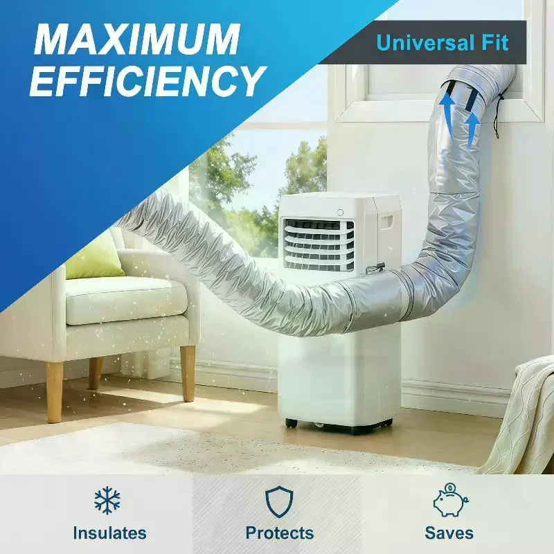 Air Conditioning Hose Cover for 5-5.9-inch Exhaust Hose AC Exhaust Pipe Sleeve Heat Insulation Dustproof Protective Cover