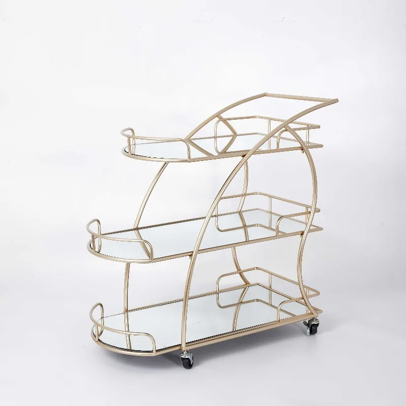 

Luxury Bullion Cart Hot Sale Hotel Furniture with 4 Wheel Foldable Cart Party Mall Wedding Decoration