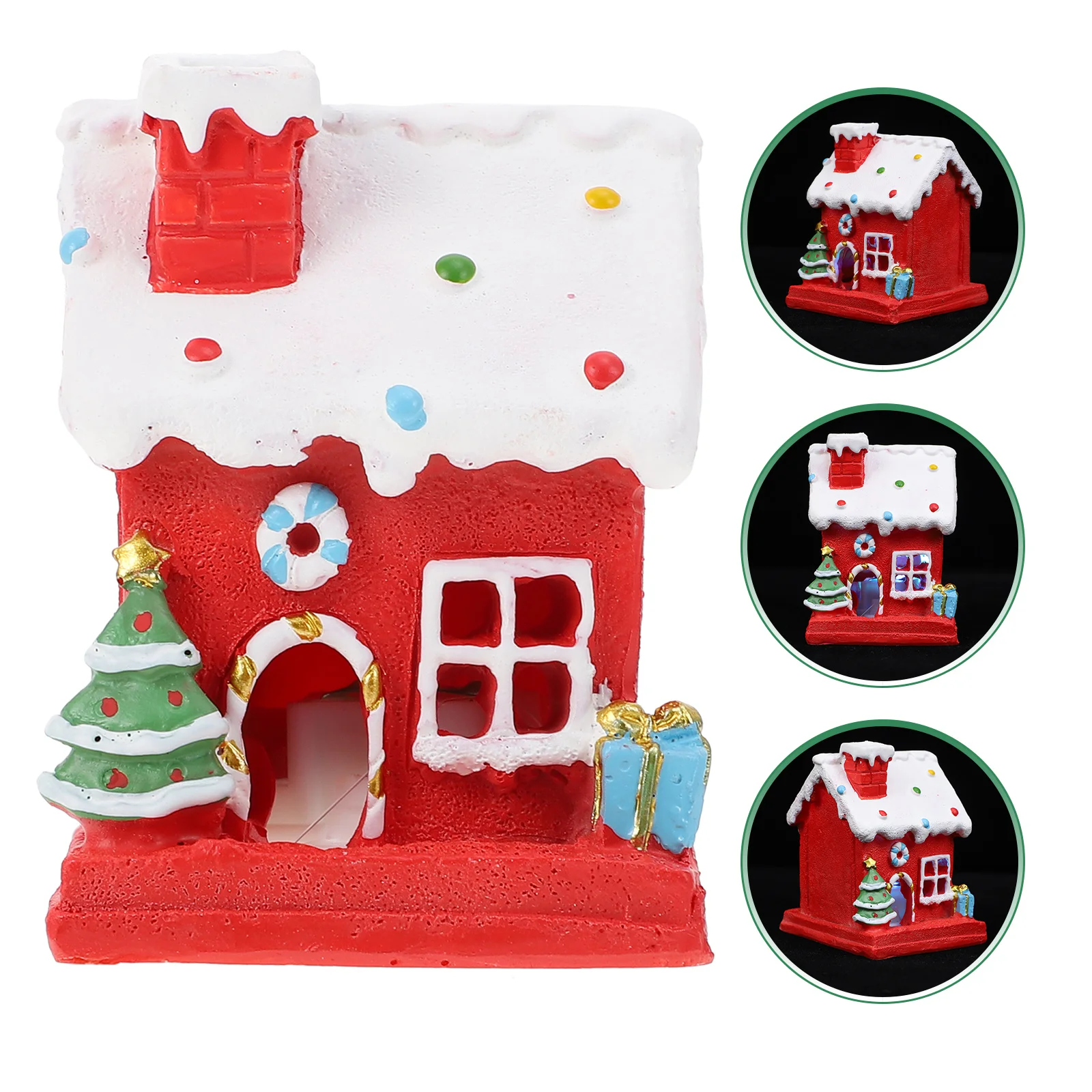 

1Pcs Christmas Ornament Resin Handmade Luminous Decor for Xmas Festival Scene Home Office Decoration Xmas Decor