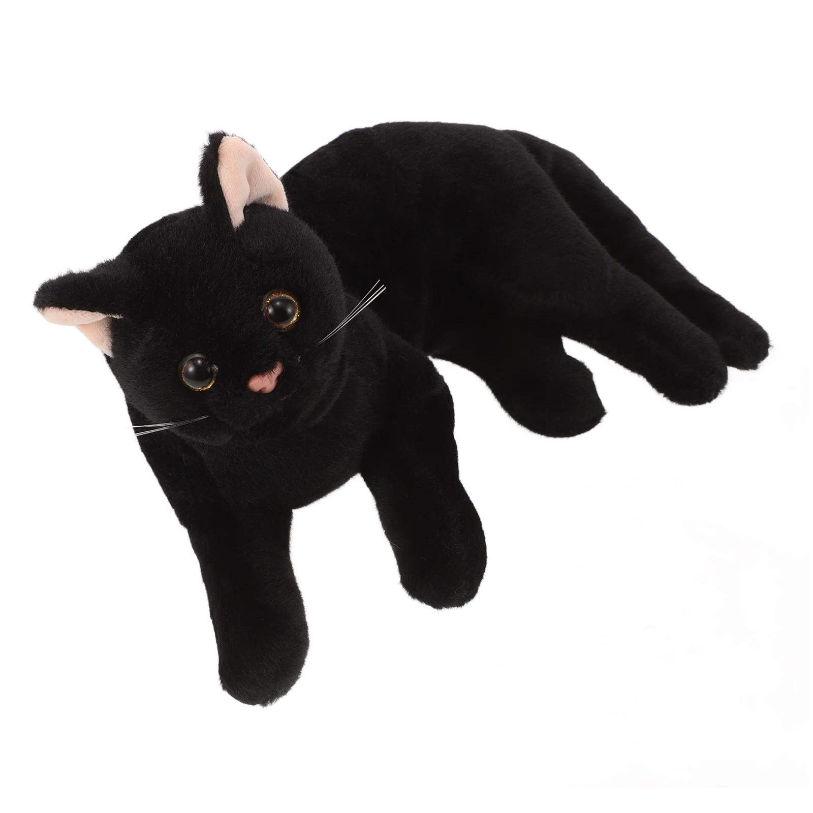 Gato brinquedo de pelúcia animal de pelúcia fantoche brinquedos animais pretos realista longo travesseiro halloween travesseiros bonito decoração