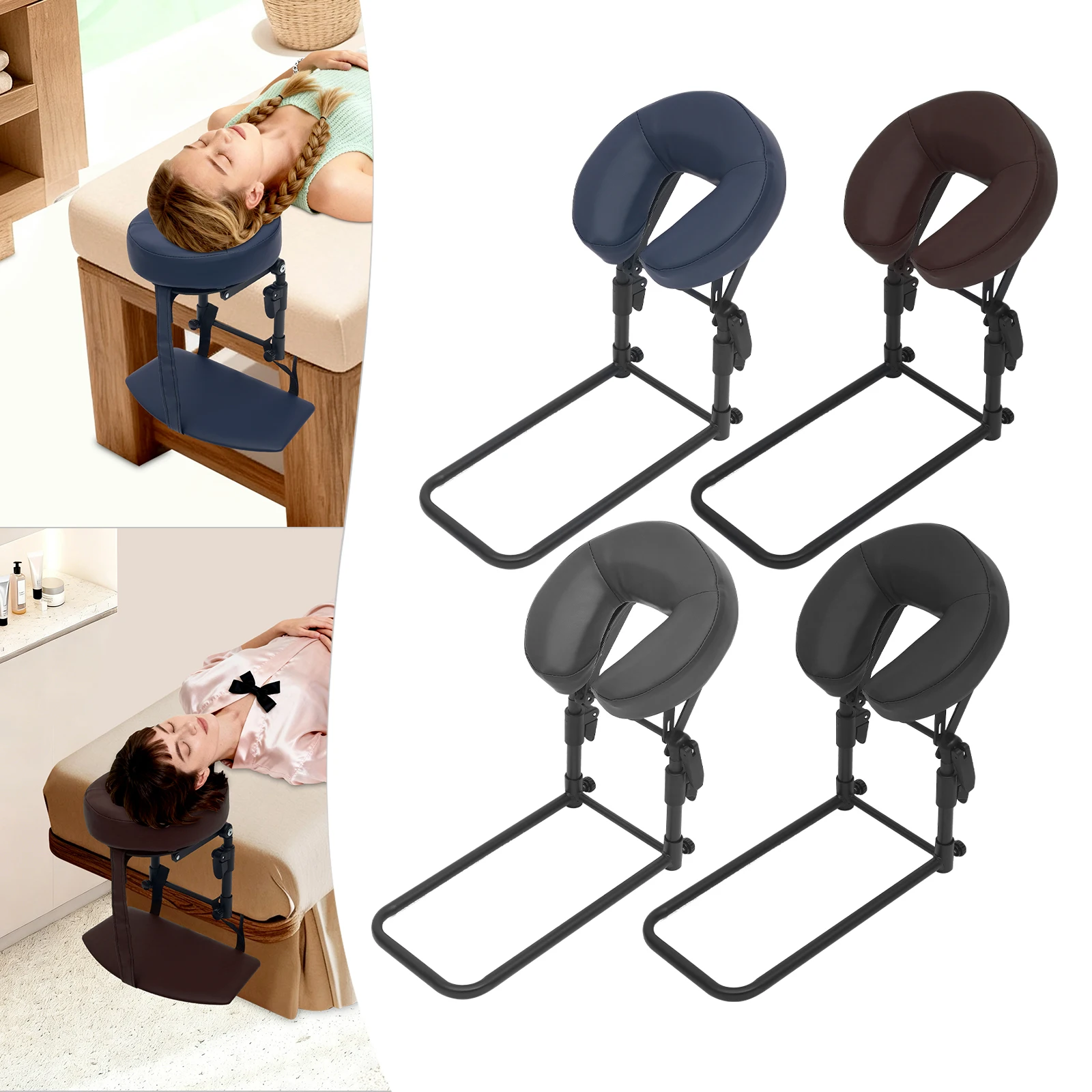 

Adjustable Massage Headrest, Face Pillow Cradle&Support Bracket, Soft Head Rest, Mattress Massage Kit for Bed Salon Home SPA Use