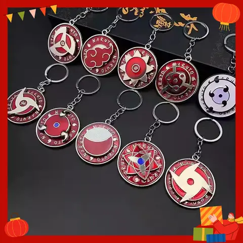 Naruto Anime Rotatable Keychain, Mangekyou Sharingan & Three Magatama Logo  Cute Cartoon Keyring