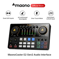 Interfaz de Audio MaonoCaster E2 Gen2 con Entrada Dual XLR para Podcast, Transmisión en Vivo, Juegos, Interfaces de Audio, Tarjeta de Sonido