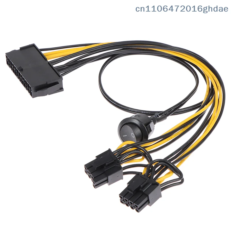 （Summer6）24Pin To Dual 6+2 Pin 8 Pin With On Off Switch Cable 6Pin 8Pin Male To 24 Pin