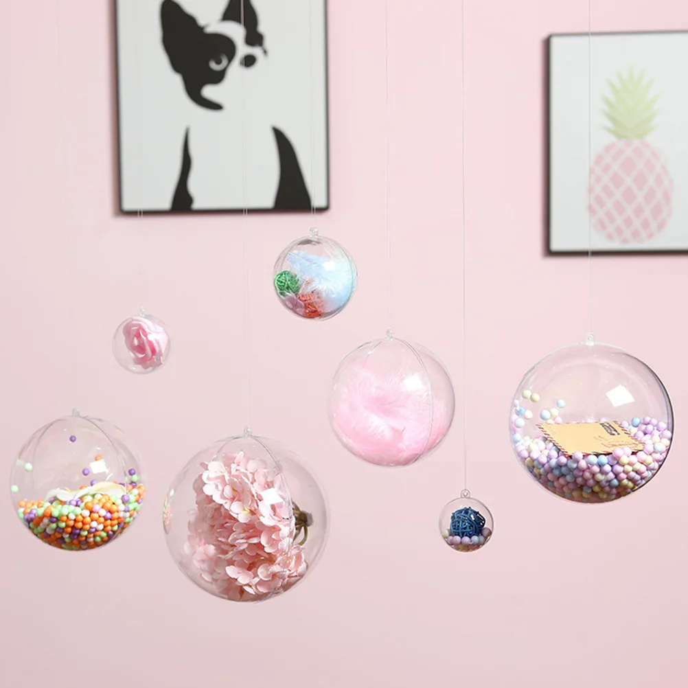 

24Pcs Christmas Hanging Ball Ornaments Clear Fillable Xmas Pendant Decorations Holiday Tree Decor Christmas Fillball Ornament