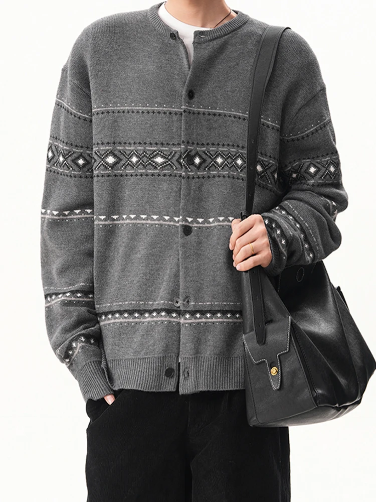 

Вязаный круглый открытый кардиган в стиле ретро, свитер для мужчин и женщин, свободный повседневный универсальный легкий топ для взрослых, осень-зима, Новое поступление