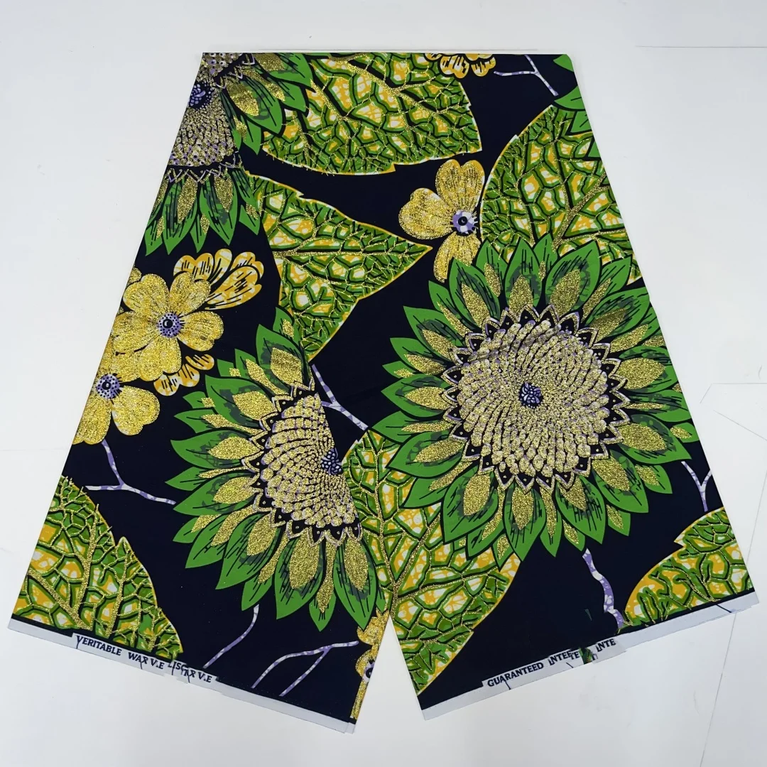 Telas de cera africanas nigerianas, envoltura de algodón con estampado Batik Ankara, alta calidad, Original, auténtico Material súper dorado T6, 2024