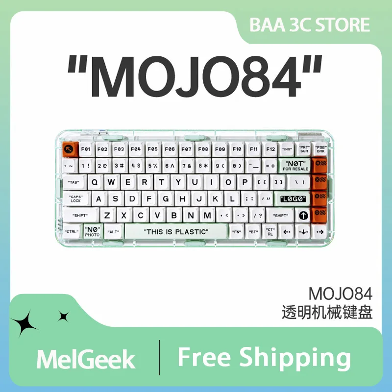 

Melgeek Mojo84 Mechanical Keyboard Tri Mode Wireless Bluetooth Custom Rgb Backlit Hotswap Gasket Pc Gamer Office Man Gifts