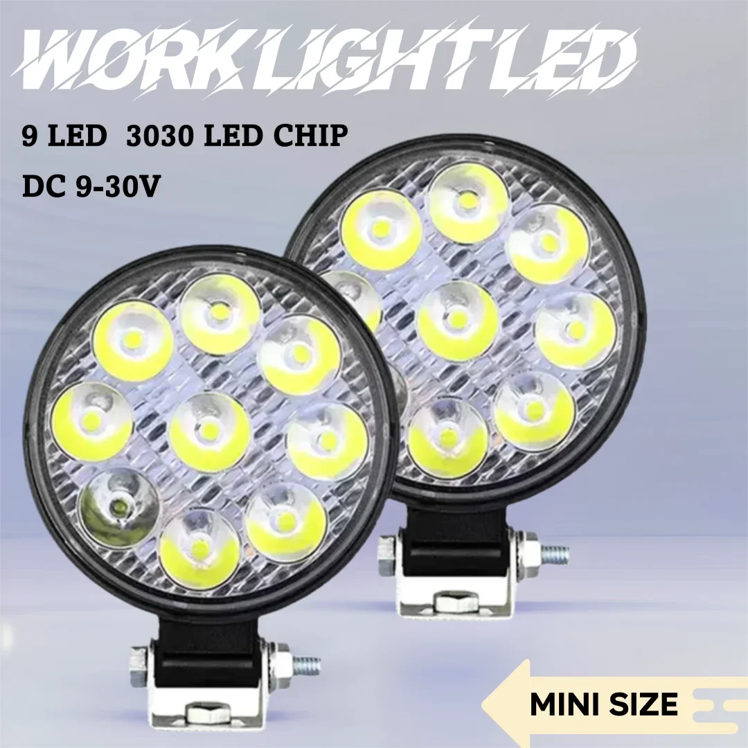 

9-30V MINI Work Light LED Car Front Fog Light 9LED Truck SUV 4X4 4WD Offroad Automobile Truck Driving Searchlight
